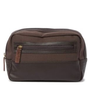 Boconi Mens Classic Doppkit Brn Shave Travel Bag